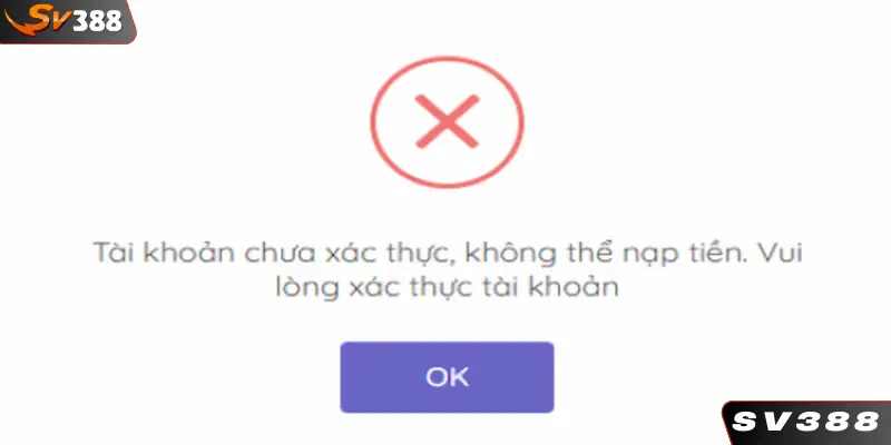 Đảm bảo tài khoản đã được xác thực trước khi giao dịch